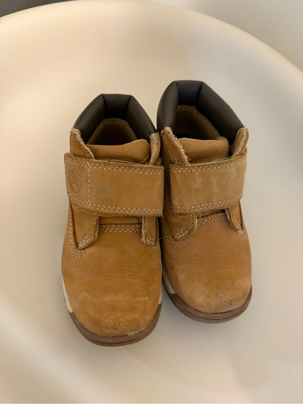 Timberland Kids Wheat/Tan Nubuck Velcro Strap Boots